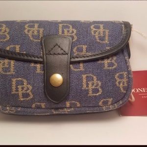 NWT Dooney & Bourke Denim Signature Flap Wristlet